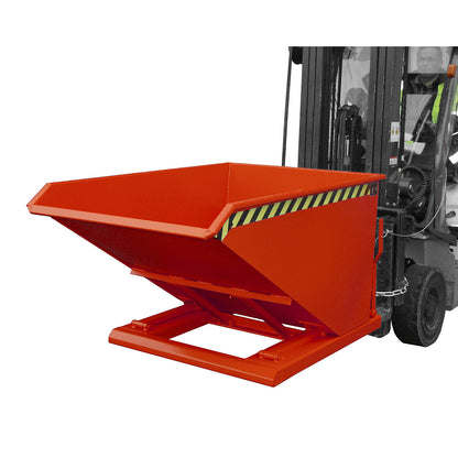 Tilting skip, extremely low overall height, without wheels, capacity 0.75 m³, flame red.