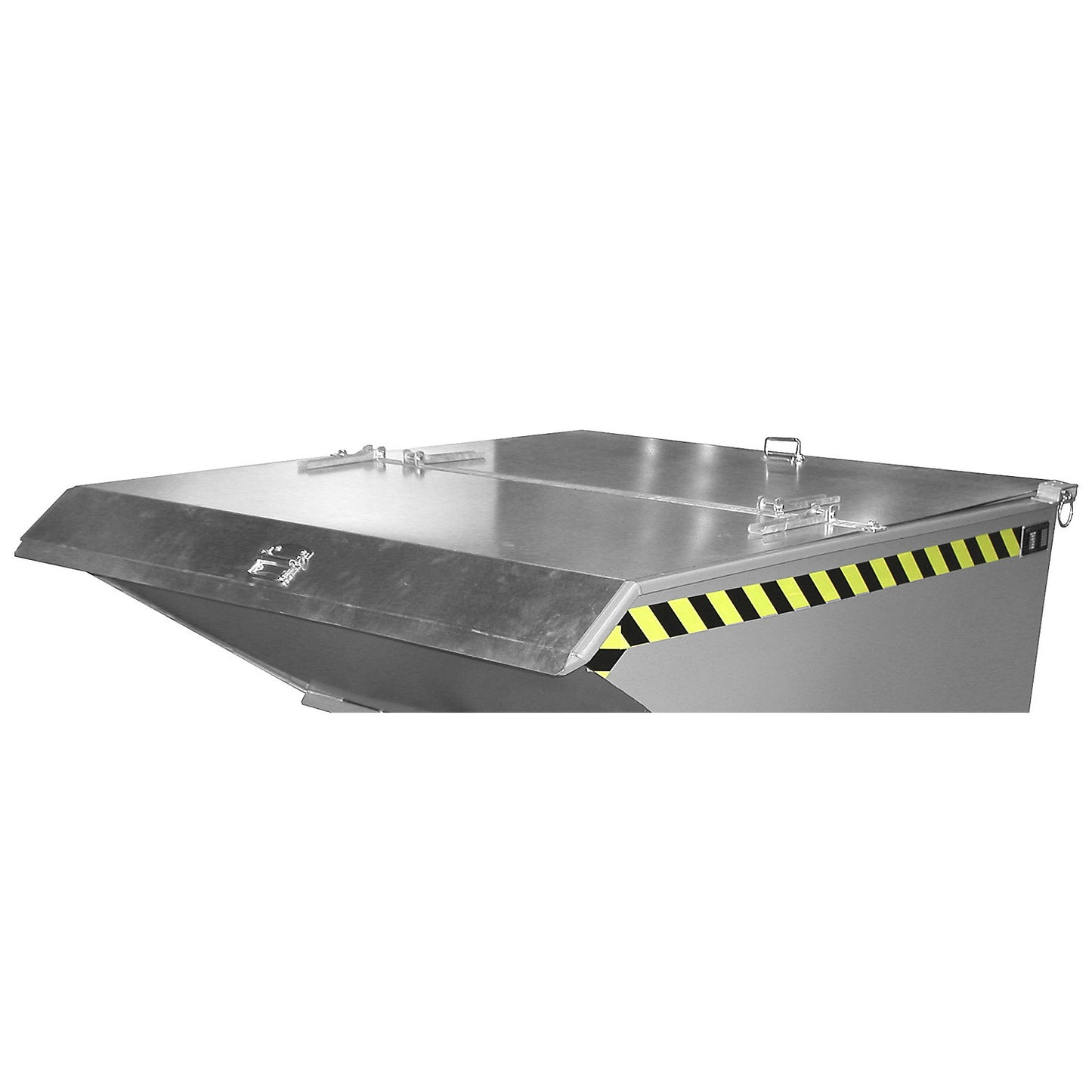 Hinged lid, 2-part, for container size 1.0 m³, zinc plated, extra cost.