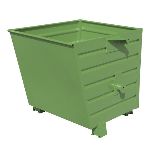 Tipping skip, stackable, capacity 0.55 m³, reseda green RAL 6011.