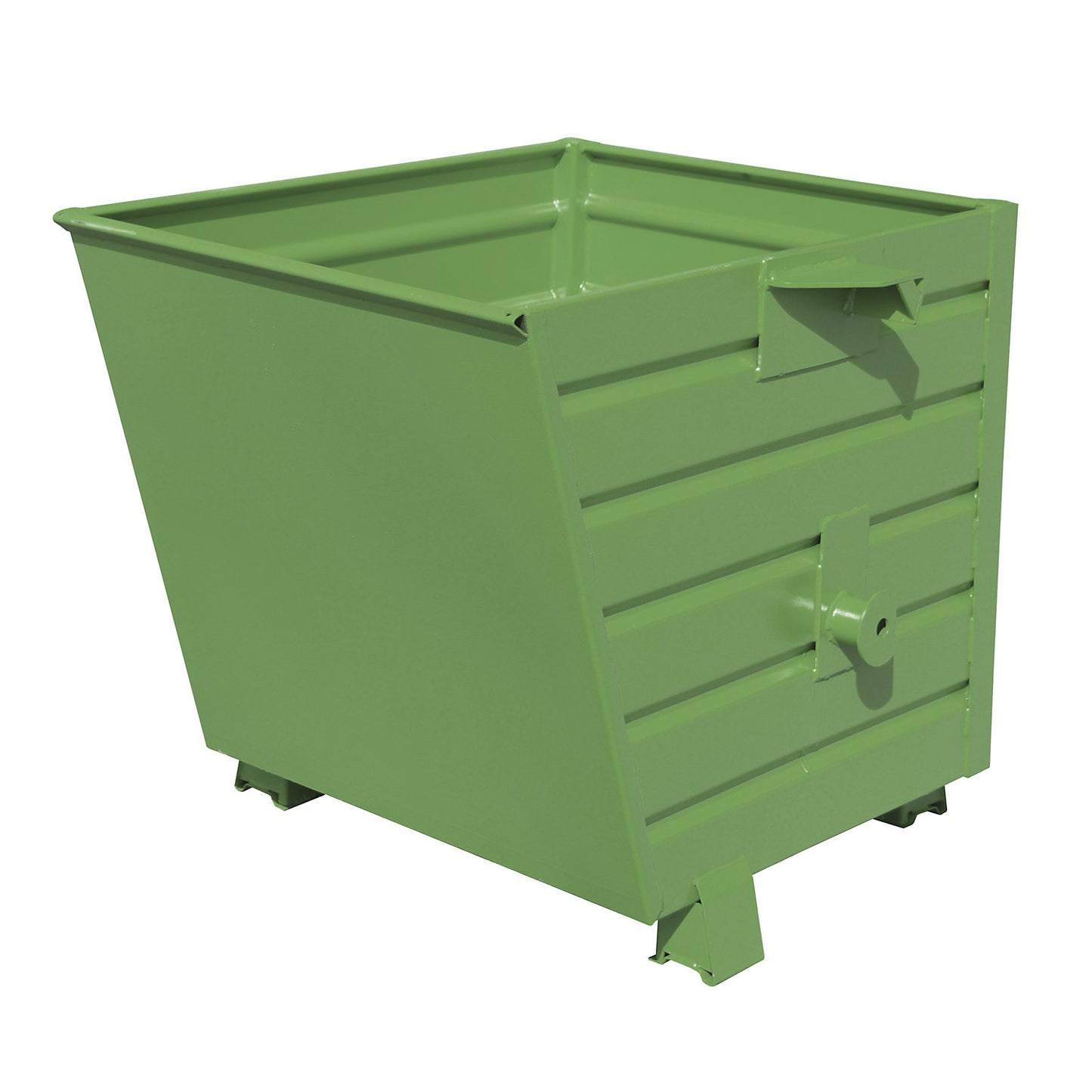 Tipping skip, stackable, capacity 0.55 m³, reseda green RAL 6011.