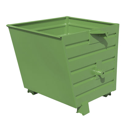 Tipping skip, stackable, capacity 0.55 m³, reseda green RAL 6011.