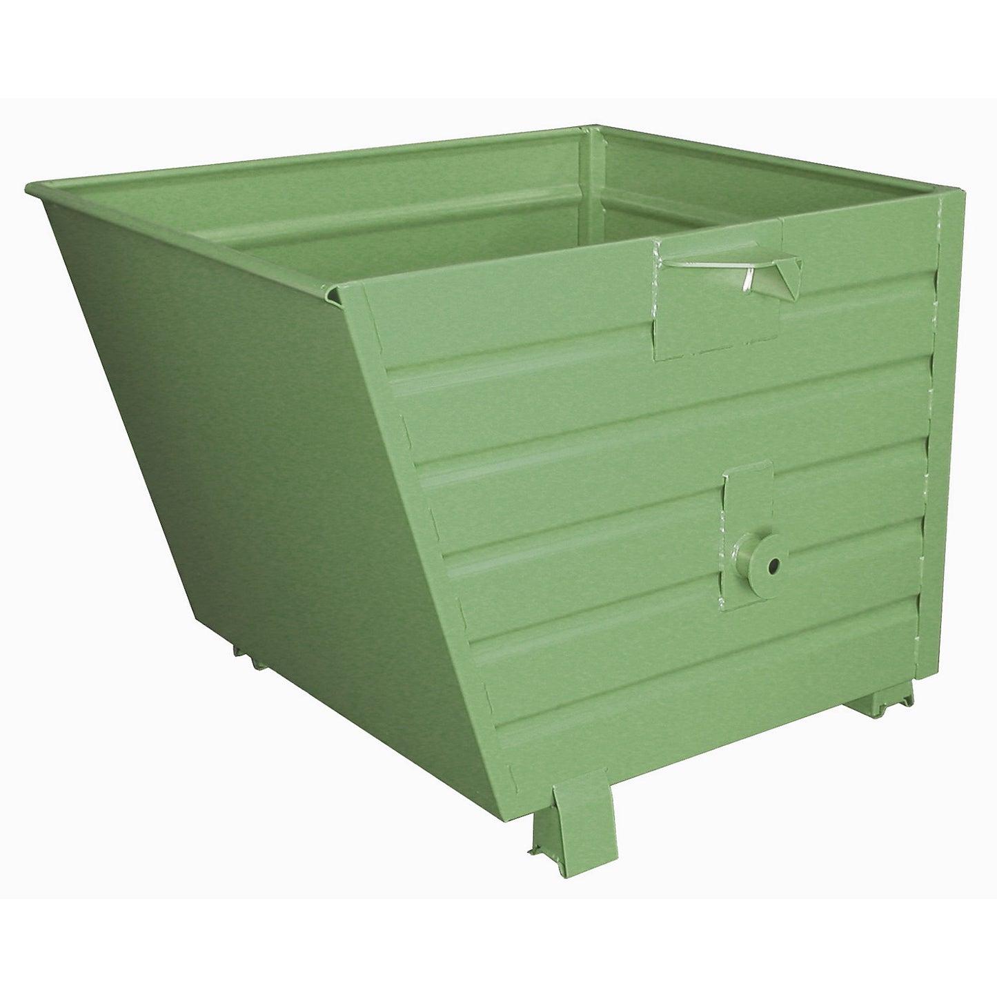 Tipping skip, stackable, capacity 0.9 m³, reseda green RAL 6011.