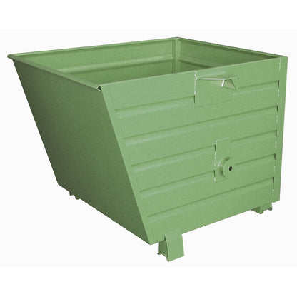 Tipping skip, stackable, capacity 0.9 m³, reseda green RAL 6011.