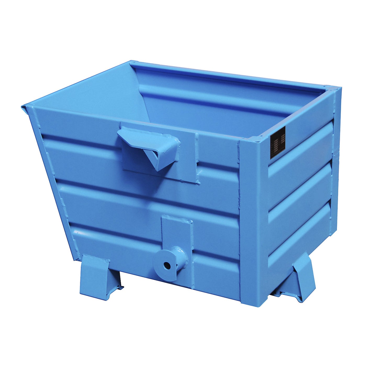 Tipping skip, stackable, capacity 0.3 m³, blue RAL 5010.