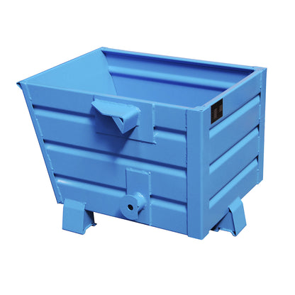 Tipping skip, stackable, capacity 0.3 m³, blue RAL 5010.