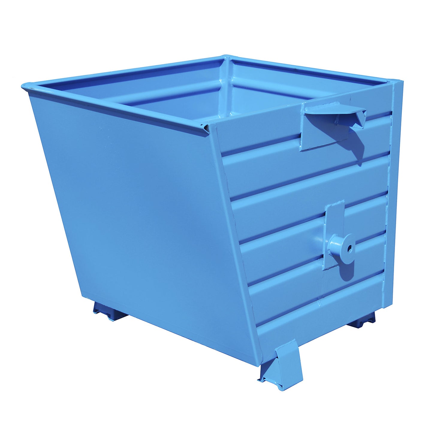 Tipping skip, stackable, capacity 0.55 m³, blue RAL 5010.