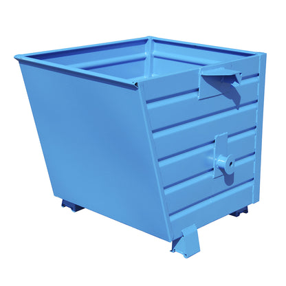Tipping skip, stackable, capacity 0.55 m³, blue RAL 5010.