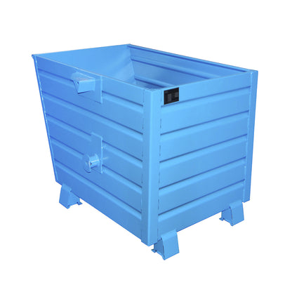 Tipping skip, stackable, capacity 0.7 m³, blue RAL 5010.