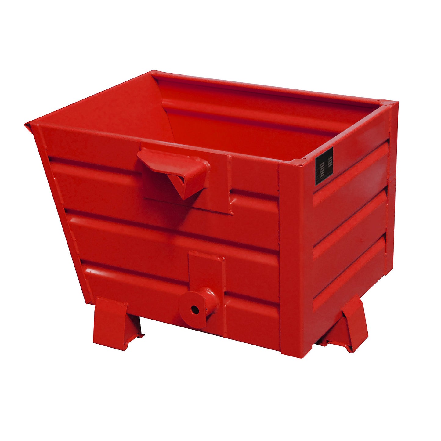 Tipping skip, stackable, capacity 0.3 m³, flame red RAL 3000.