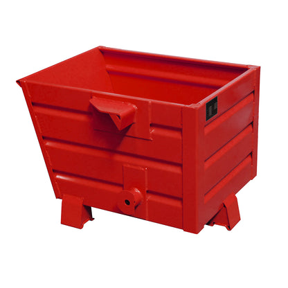 Tipping skip, stackable, capacity 0.3 m³, flame red RAL 3000.
