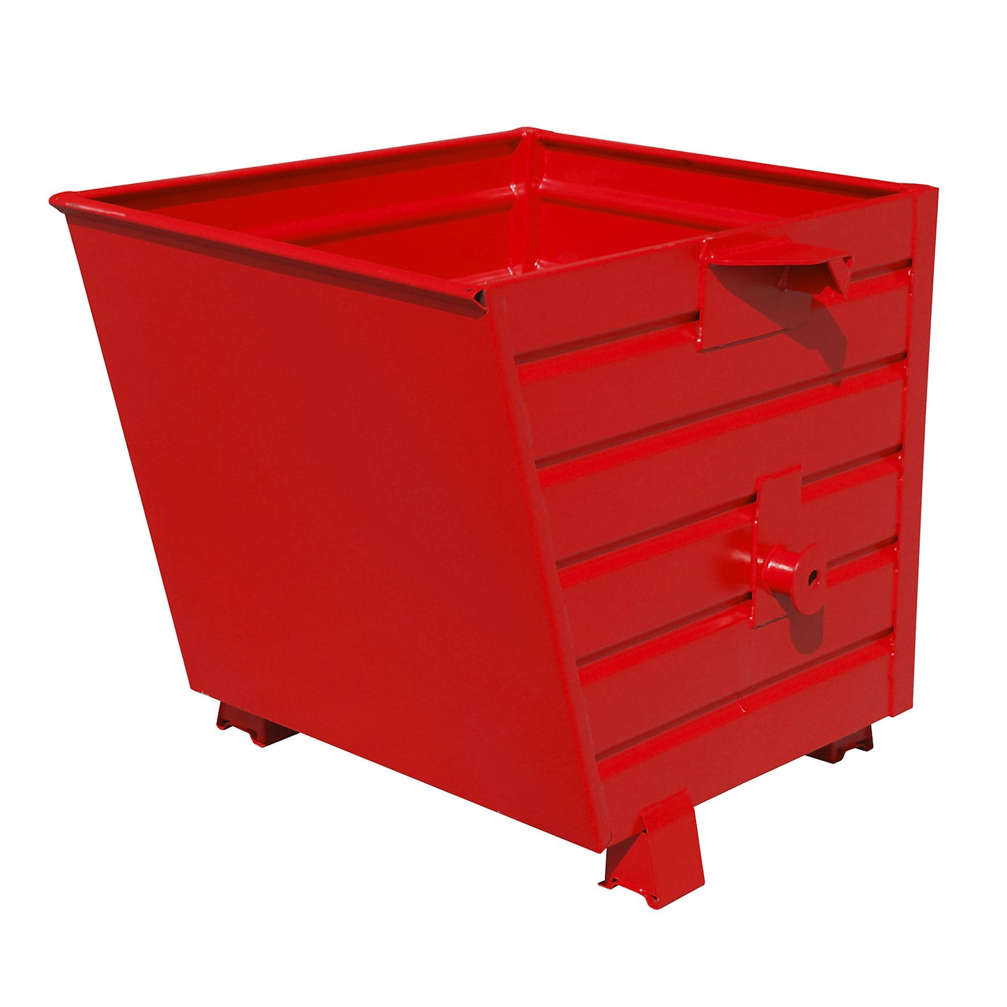 Tipping skip, stackable, capacity 0.55 m³, flame red RAL 3000.