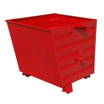 Tipping skip, stackable, capacity 0.55 m³, flame red RAL 3000.