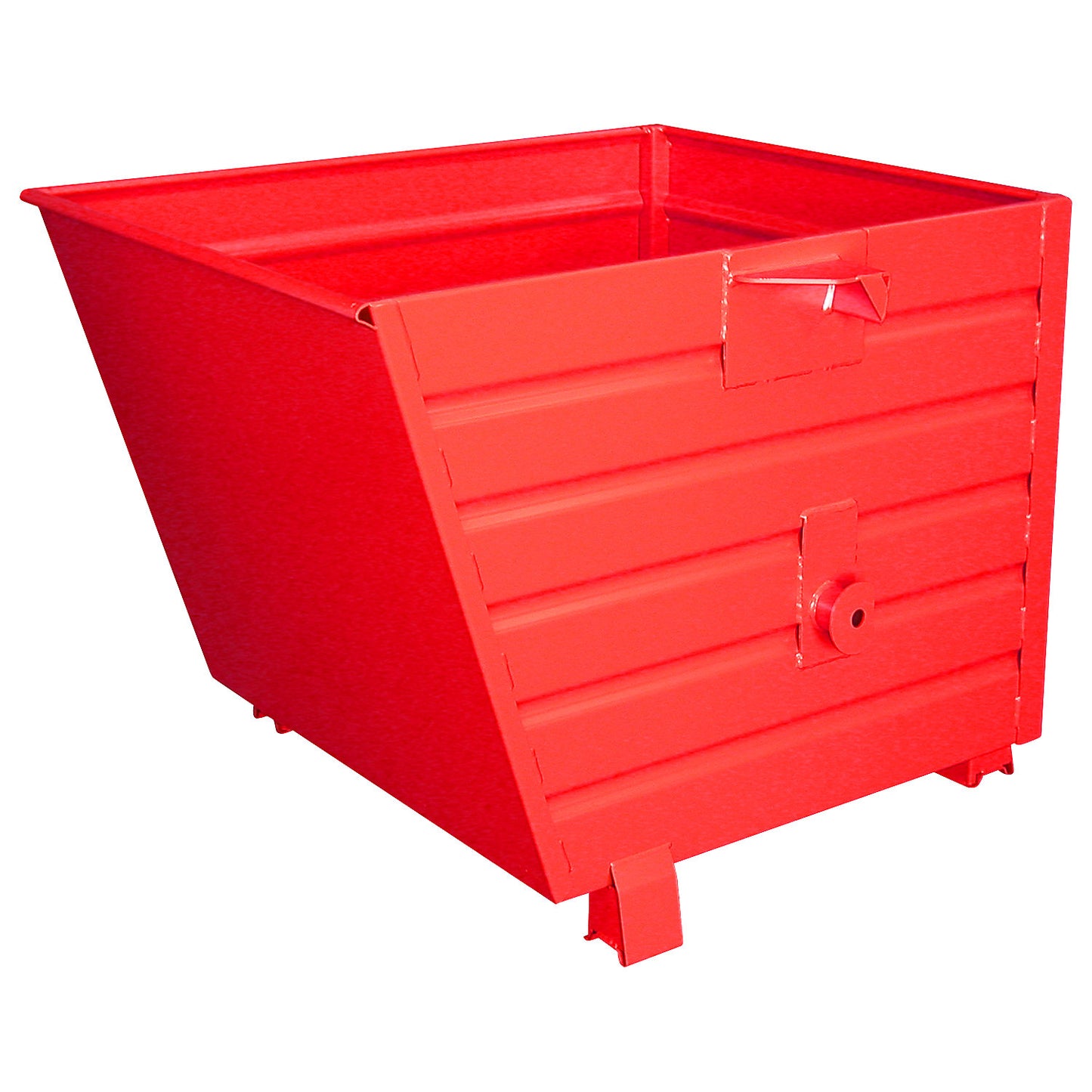 Tipping skip, stackable, capacity 0.9 m³, flame red RAL 3000.