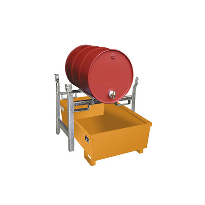 Stacking frame for drum shelving, for 1 x 200 l drum, zinc plated, WxDxH 980 x 580 x 850 mm.