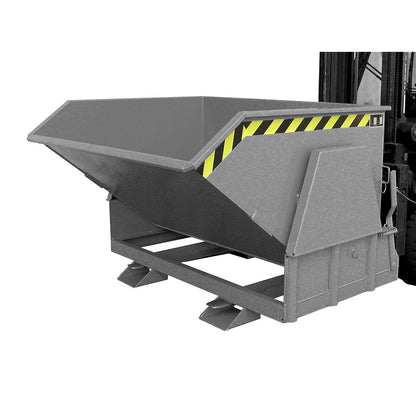 Tilting skip, standard overall height, without wheels, capacity 1.2 m³, painted grey RAL 7005.