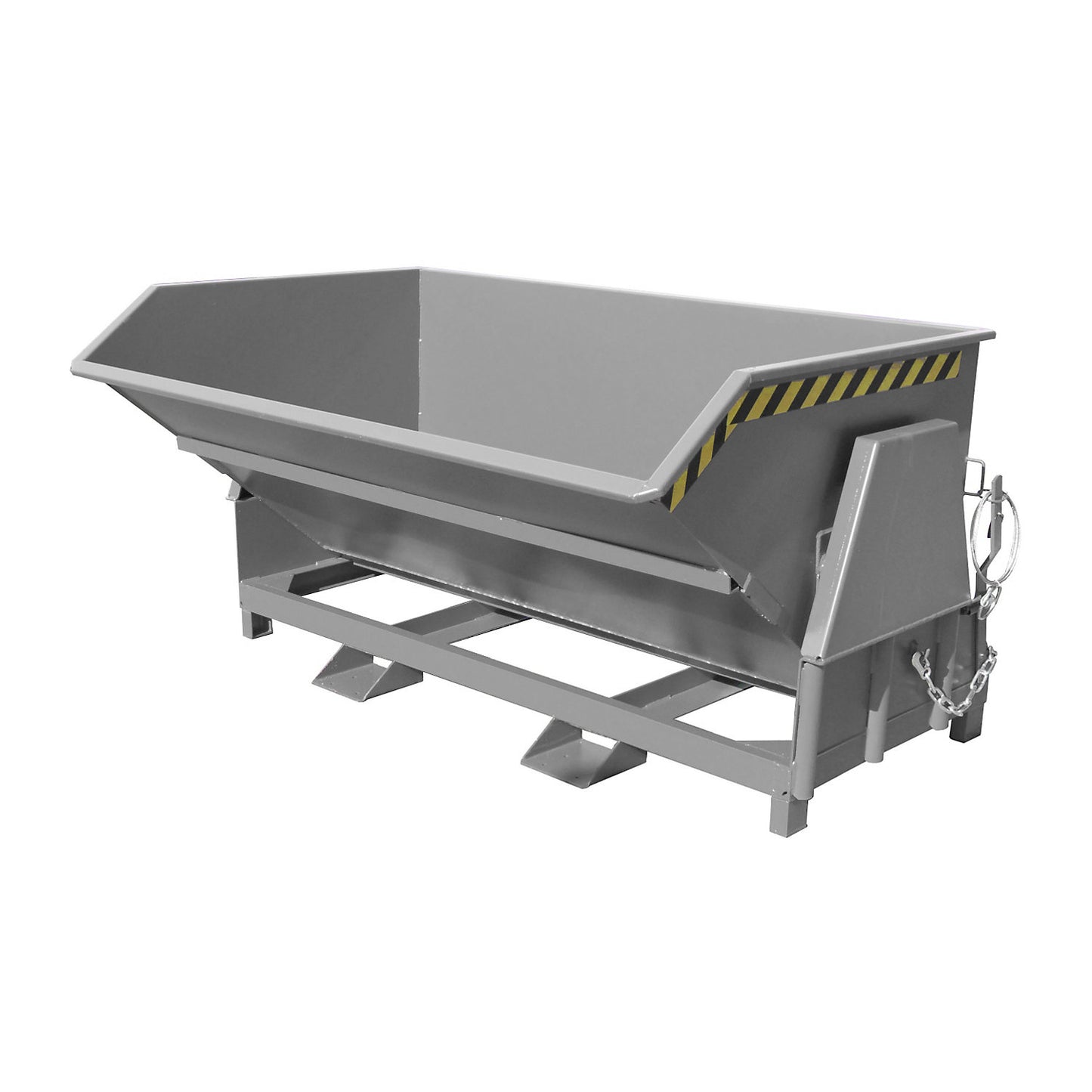 Tilting skip, standard overall height, without wheels, capacity 2.0 m³, painted grey RAL 7005.