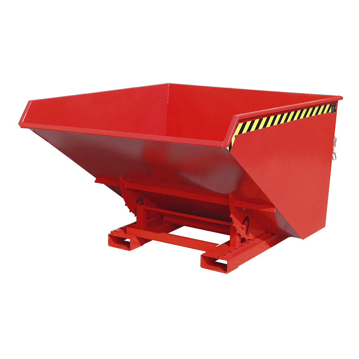Tilting skip incl. roll-off mechanism, capacity 1.7 m³, LxWxH 1720 x 1570 x 1103 mm, red.