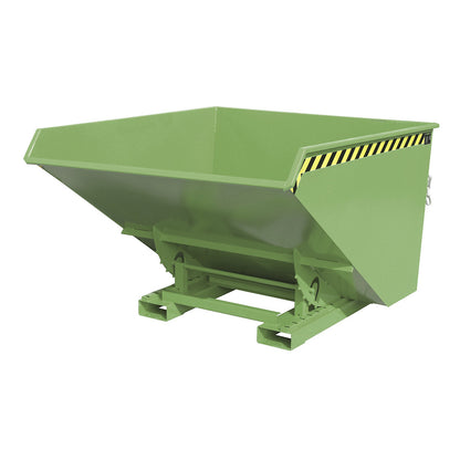 Tilting skip incl. roll-off mechanism, capacity 1.7 m³, LxWxH 1720 x 1570 x 1103 mm, green.