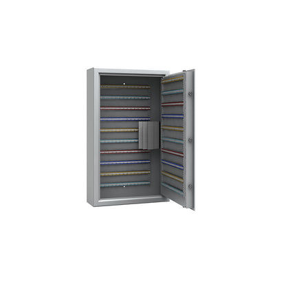 Key safe, light grey, adjustable hook strips, 300 hooks, HxWxD 1000 x 600 x 200 mm.