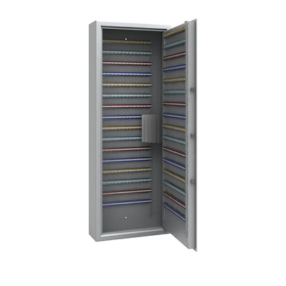 Key safe, light grey, adjustable hook strips, 480 hooks, HxWxD 1600 x 600 x 200 mm.