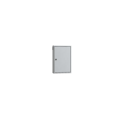 Key cabinet, painted grey, with access slot, with 64 hooks.