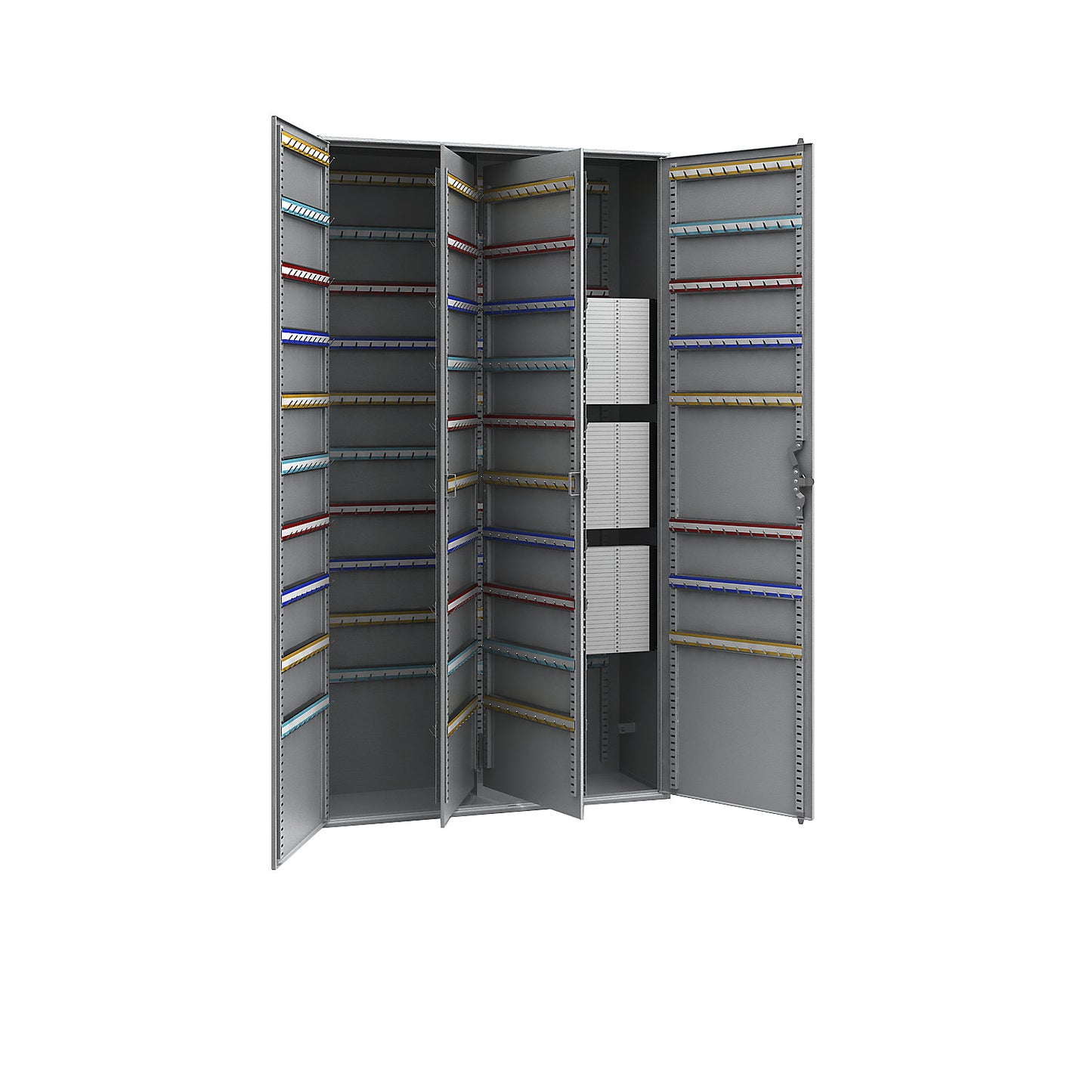 Key cabinet, 2-door, HxWxD 1300 x 730 x 250 mm, 780 hooks.