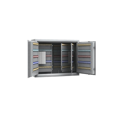 Key safe, light grey, adjustable hook strips, 600 hooks, HxWxD 636 x 812 x 300 mm.