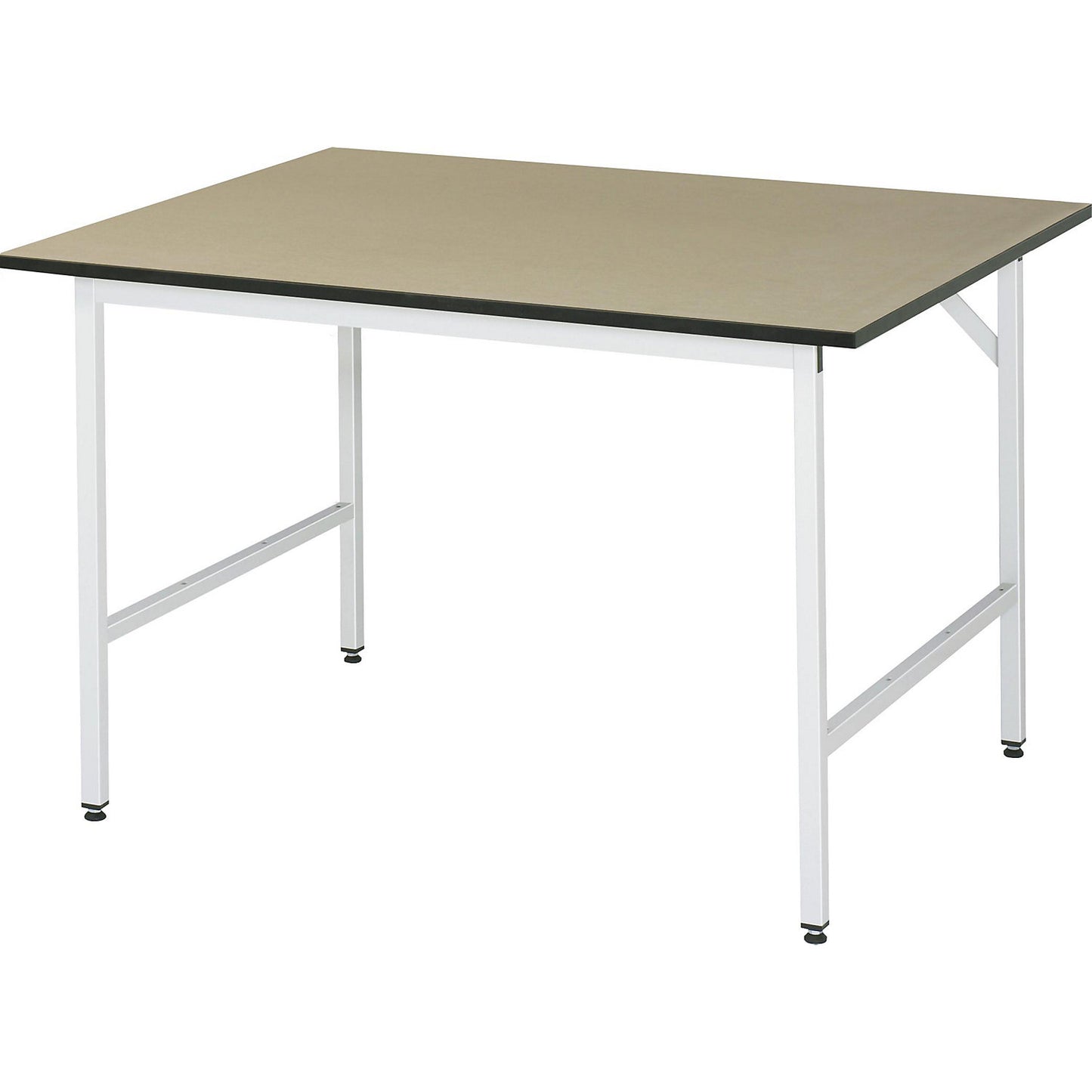 Work table, height adjustable, frame 30 x 30 mm, MDF panel, WxD 1250 x 1000 mm, light grey.