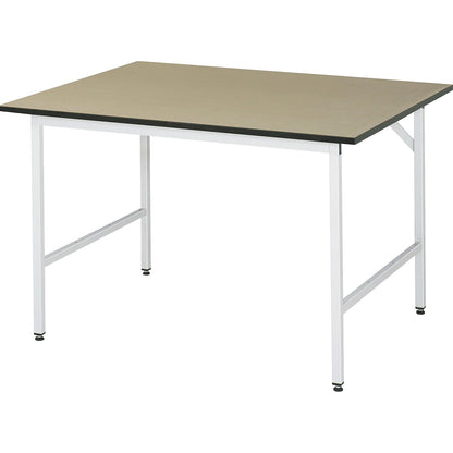 Work table, height adjustable, frame 30 x 30 mm, MDF panel, WxD 1250 x 1000 mm, light grey.