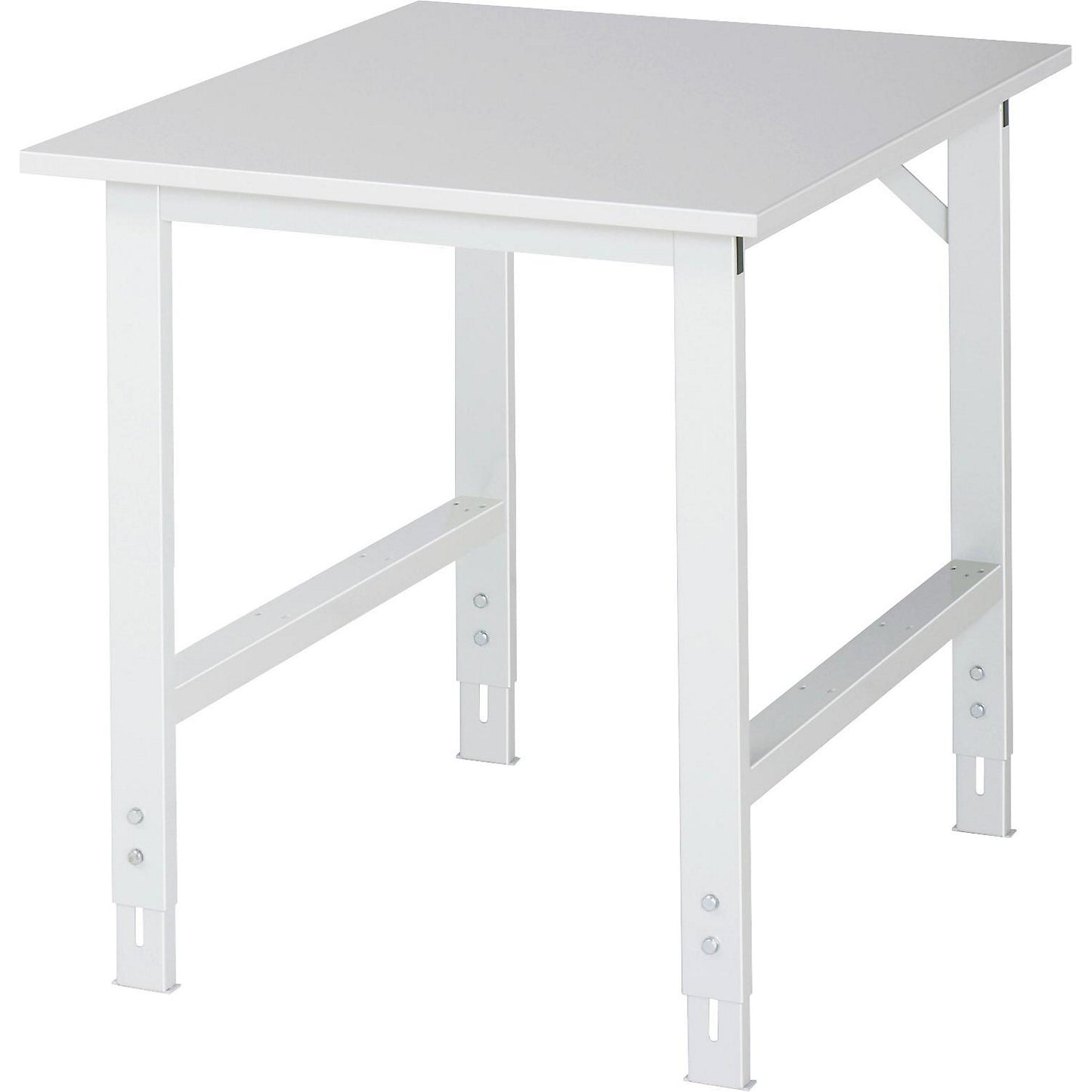 Work table, height adjustable, frame 60 x 30 mm, melamine coated panel, WxD 750 x 1000 mm, light grey.