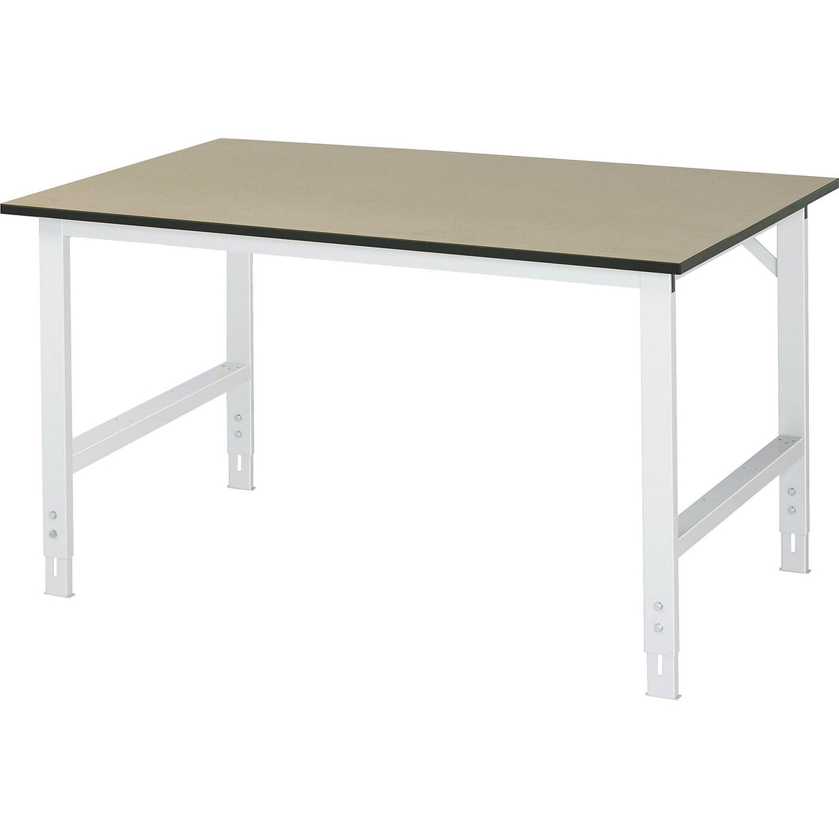 Work table, height adjustable, frame 60 x 30 mm, MDF panel, WxD 1500 x 1000 mm, light grey.