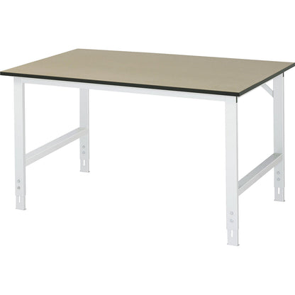Work table, height adjustable, frame 60 x 30 mm, MDF panel, WxD 1500 x 1000 mm, light grey.