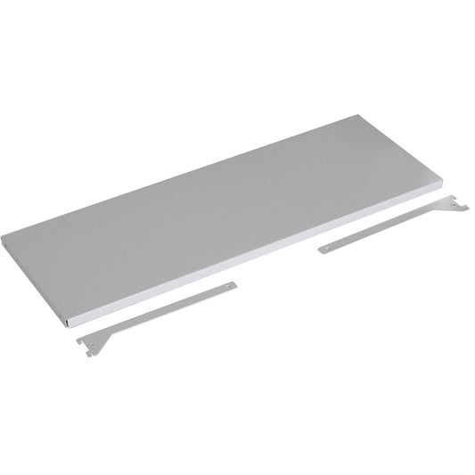 Wall shelf unit shelves incl. console brackets, sheet steel, plastic-coated, width x depth 1000 x 375 mm.