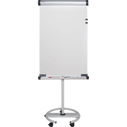Flip chart, writing surface rotates 90°, mobile and height adjustable.