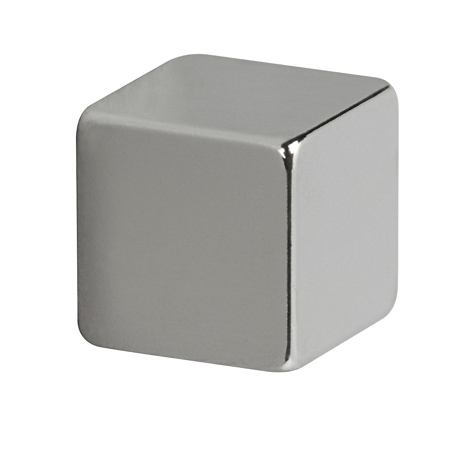 Neodymium cube magnet, nickel plated, holds 3.8 kg, pack of 20.