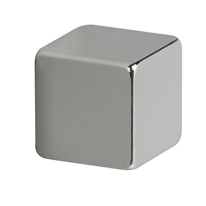 Neodymium cube magnet, nickel plated, holds 3.8 kg, pack of 20.