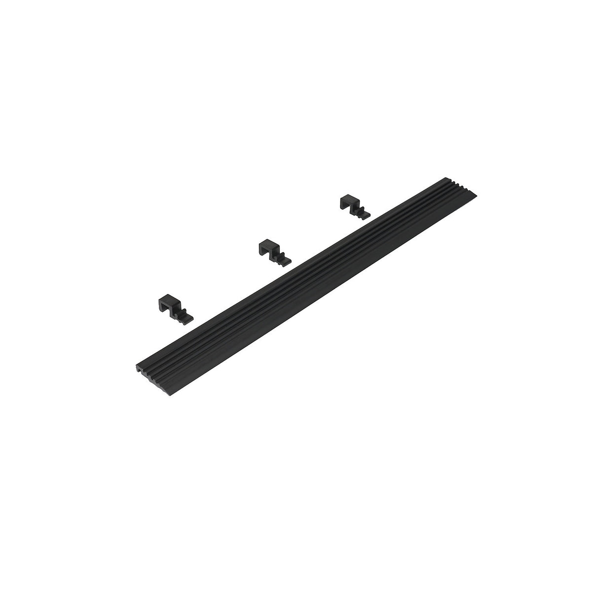Edge profile, for industrial grid matting, for short side, per m, max. length 1 m, black.