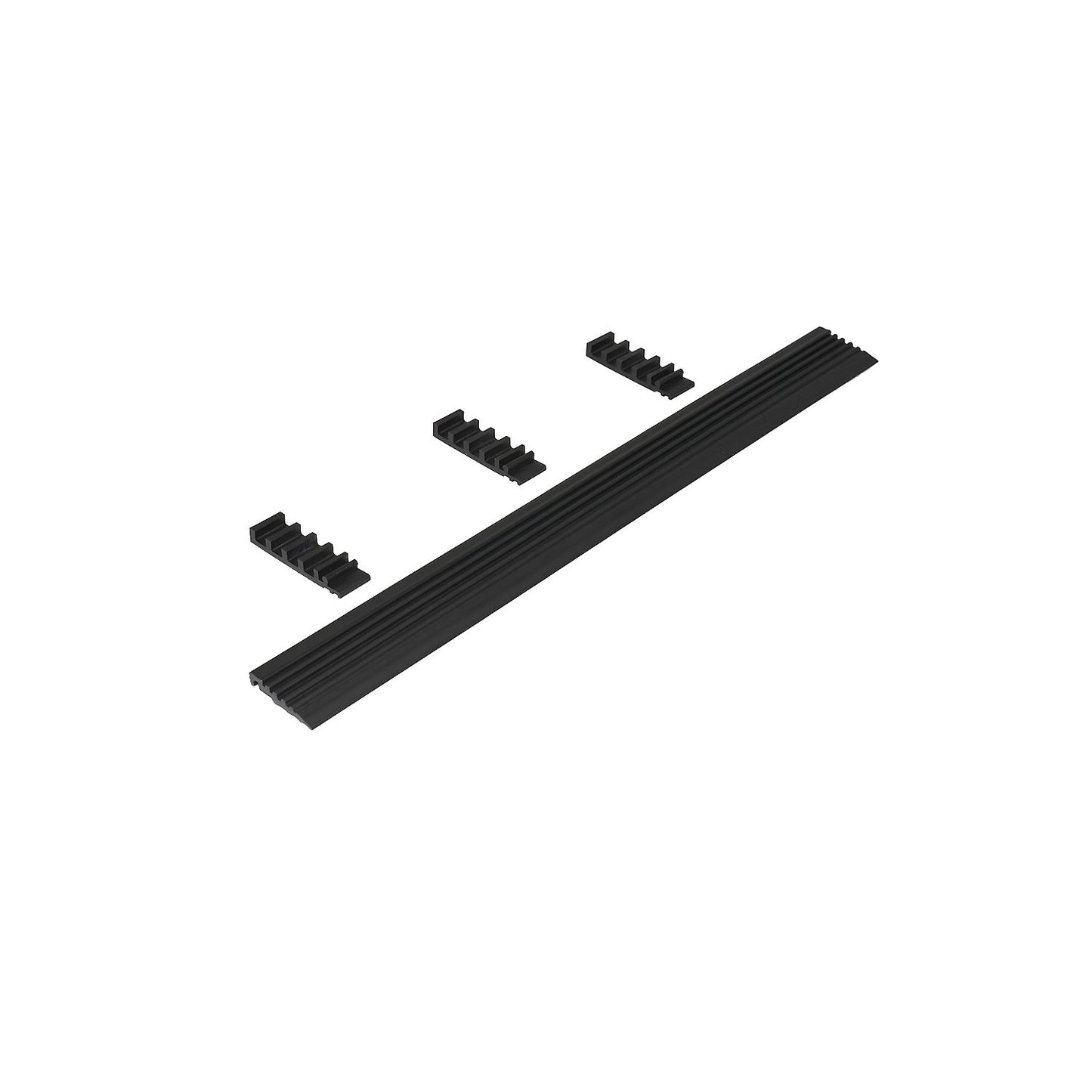 Tapered edge, for long side of industrial matting, per m, max. length 30 m, black.
