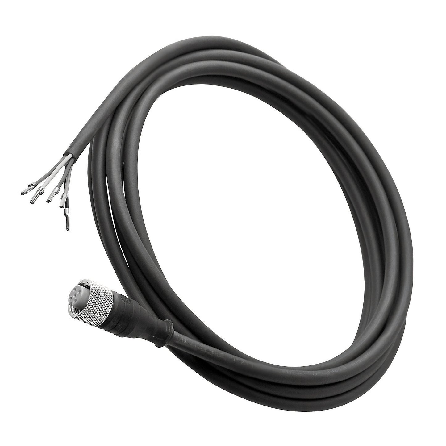 Connecting cable, A-coded, M12 outlet, straight, cable length 7 m.
