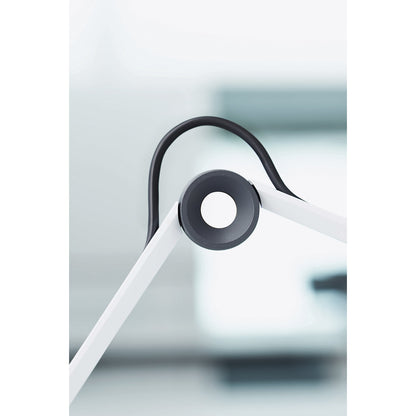 Office lamp, white, dual arm, round lamp head, 102 LEDs.