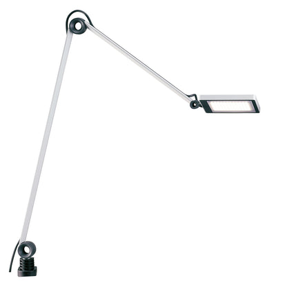 Office lamp, white, dual arm, square lamp head, 108 LEDs.