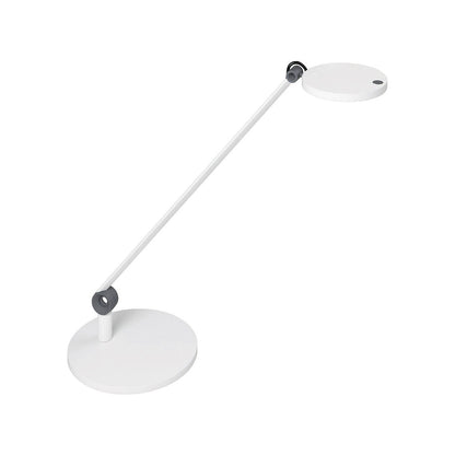 Office lamp, white, single arm, round lamp head, 102 LEDs.