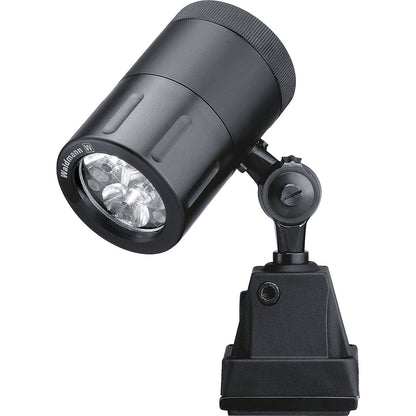 Machine lamp, 24 V, anodised aluminium, black, spot with 10° beam angle.