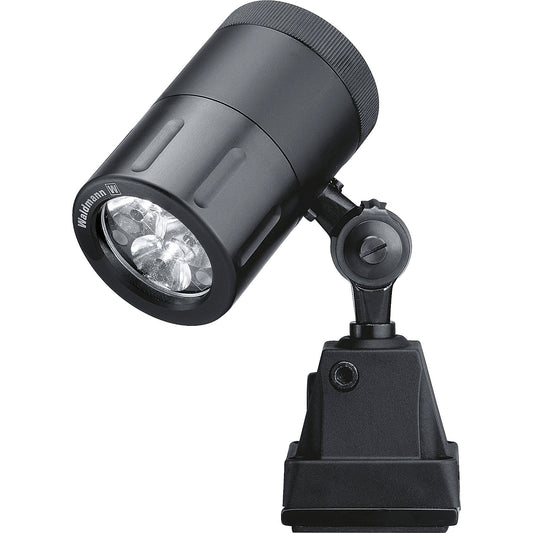 Machine lamp, 24 V, anodised aluminium, black, spot with 10° beam angle.