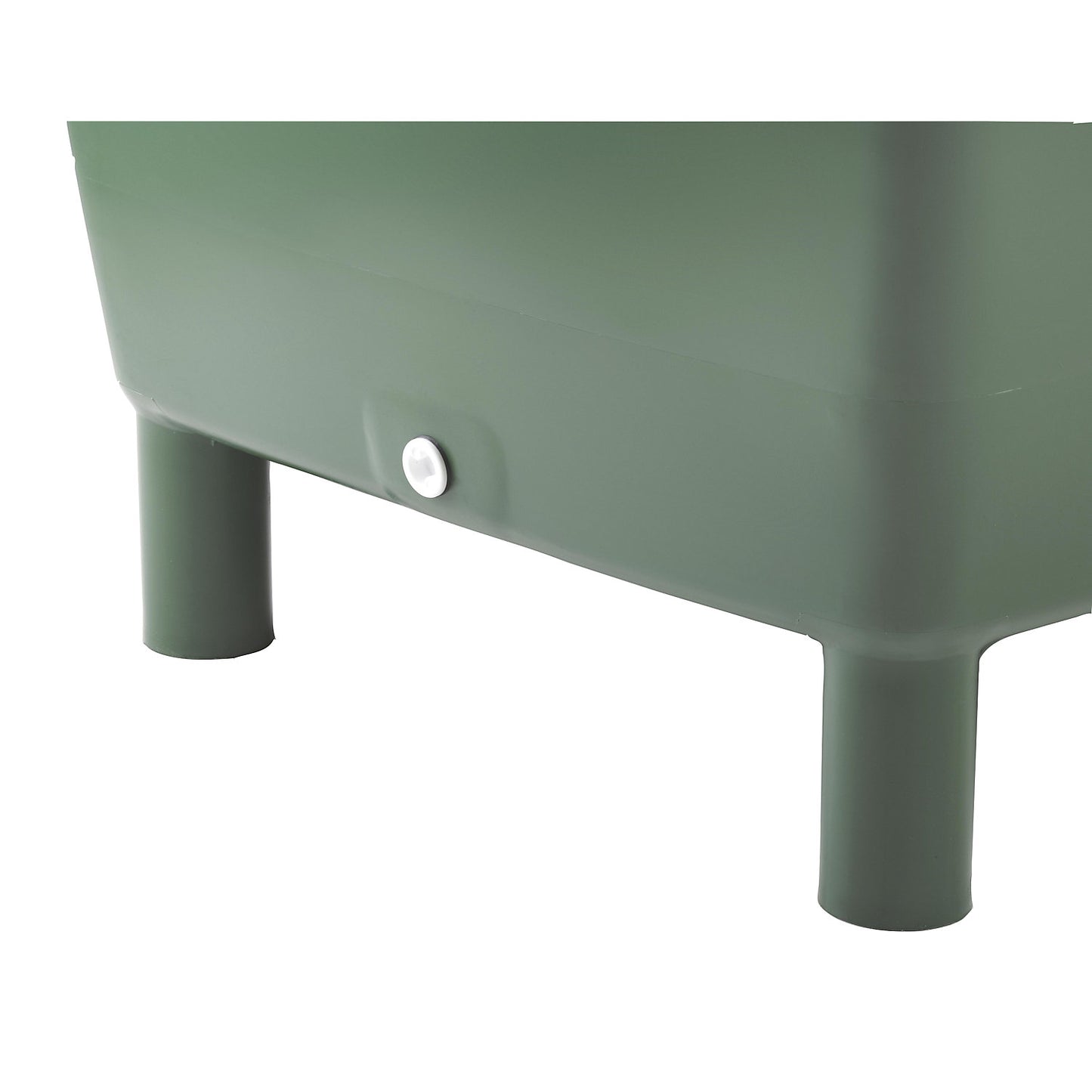 Rectangular container, with hinged lid, capacity 400 l, green container, orange lid.