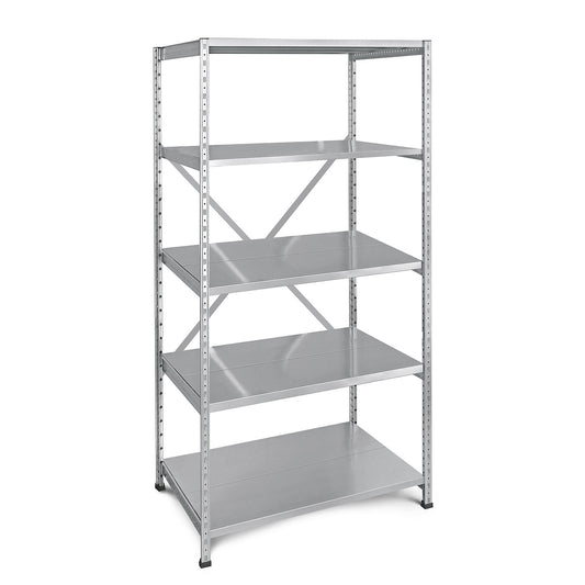 Boltless industrial and storage shelving unit, h 1920 mm, shelf width 1000 mm, 5 shelves, depth 600 mm, standard shelf unit.