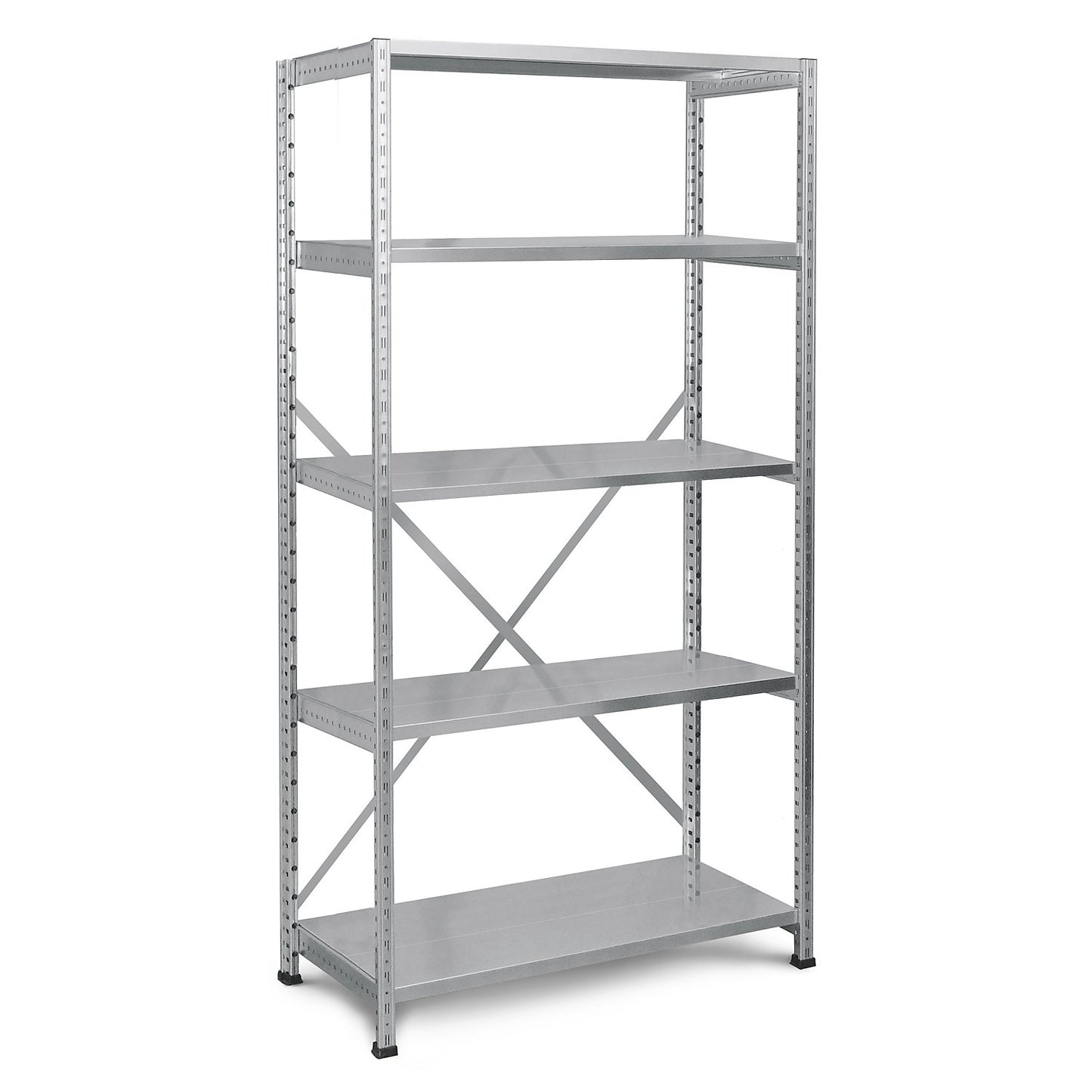 Boltless industrial and storage shelving unit, h 1920 mm, shelf width 1000 mm, 5 shelves, depth 500 mm, standard shelf unit.