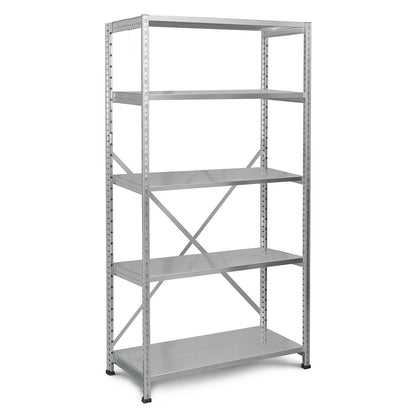 Boltless industrial and storage shelving unit, h 1920 mm, shelf width 1000 mm, 5 shelves, depth 500 mm, standard shelf unit.