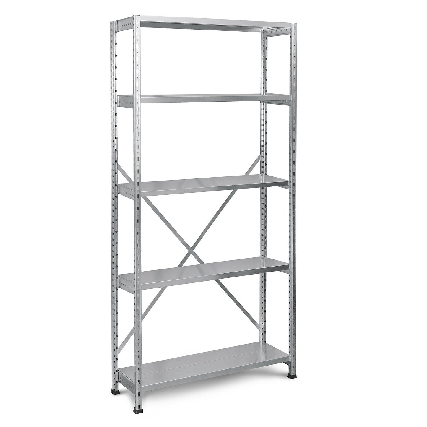 Boltless industrial and storage shelving unit, h 1920 mm, shelf width 800 mm, 5 shelves, depth 500 mm, extension shelf unit.