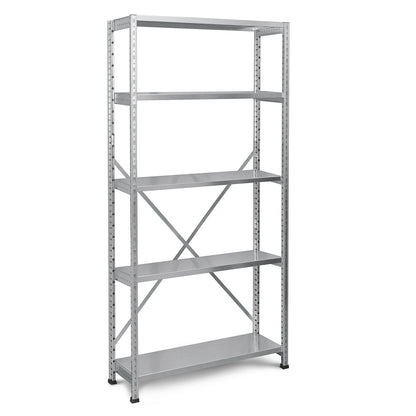 Boltless industrial and storage shelving unit, h 1920 mm, shelf width 800 mm, 5 shelves, depth 500 mm, extension shelf unit.
